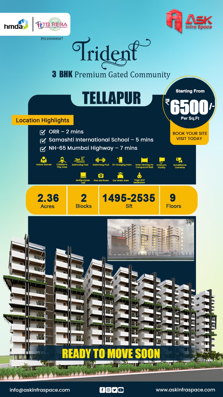 3BHK Flats For Sale in Tellapur